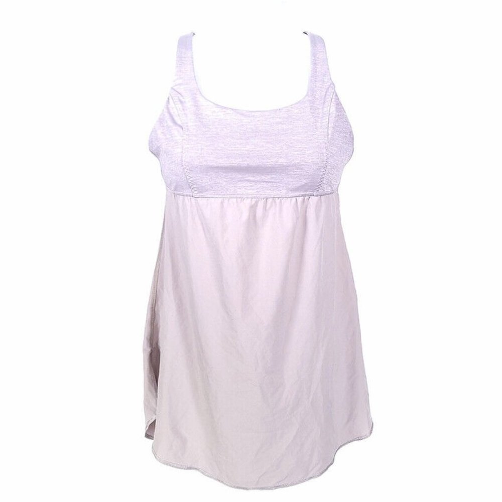 Lululemon Bliss Tank Top Heather Gray 6 Racerback Empire Waist Built In Bra